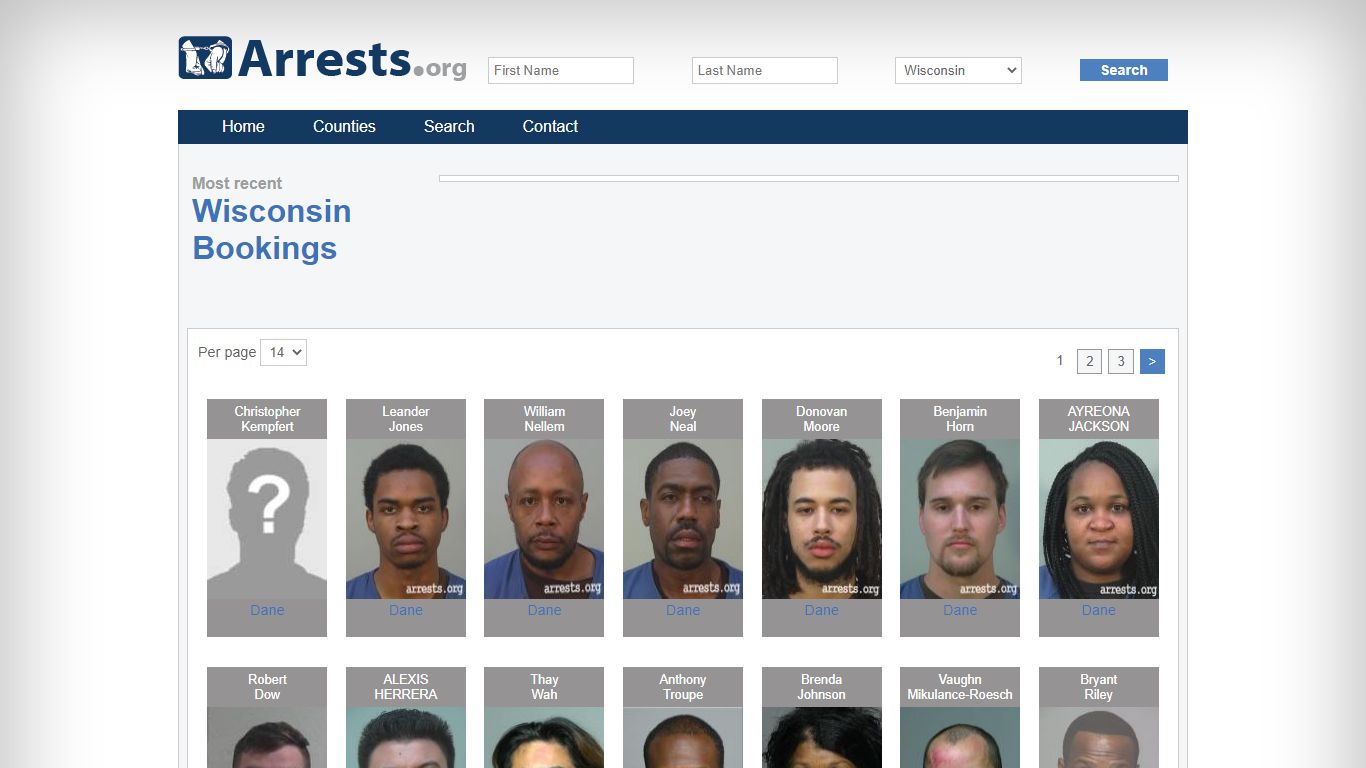 Wisconsin Arrests and Inmate Search